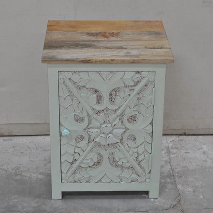 Hand Carved Pair of Bedsides, solid wooden bedside by Hibashi Furniture – handcrafted solid wood furniture made in India