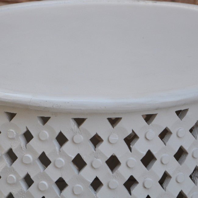 Hand Carved Round Coffee Table – handcrafted solid wood furniture