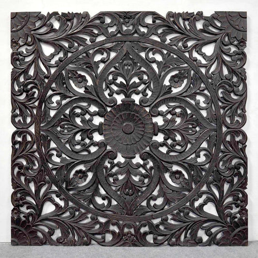 Hand Carved Wall Panel/Bedhead by Hibashi Furniture – handcrafted solid wood furniture made in India