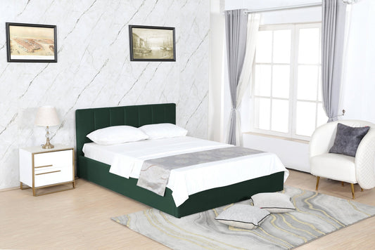 HF1505 Upholstered Bed Frame by Hibashi Furniture – handcrafted solid wood furniture made in India