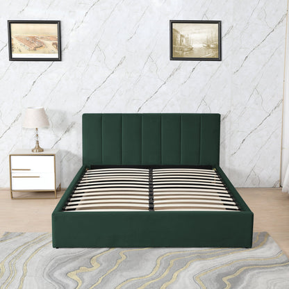 HF1505 Upholstered Bed Frame by Hibashi Furniture – handcrafted solid wood furniture made in India
