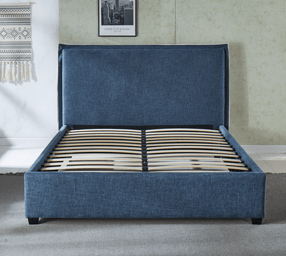 HF1603 Upholstered Bed Frame by Hibashi Furniture – handcrafted solid wood furniture made in India