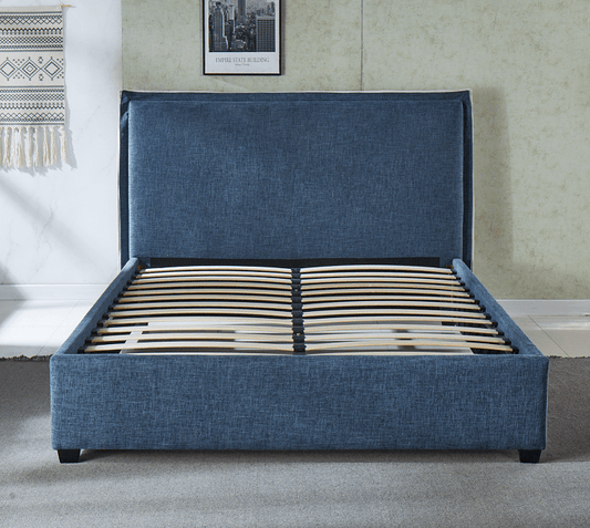HF1603 Upholstered Bed Frame by Hibashi Furniture – handcrafted solid wood furniture made in India