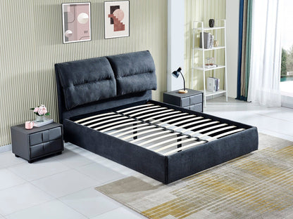 HF1612 Upholstered Bed Frame by Hibashi Furniture – handcrafted solid wood furniture made in India
