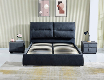 HF1612 Upholstered Bed Frame by Hibashi Furniture – handcrafted solid wood furniture made in India