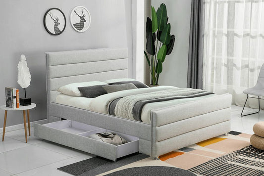 HF1615D Upholstered Bed Frame by Hibashi Furniture – handcrafted solid wood furniture made in India