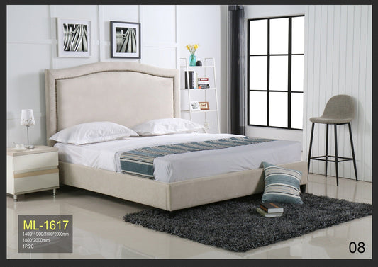 HF1617 Upholstered Bed Frame by Hibashi Furniture – handcrafted solid wood furniture made in India