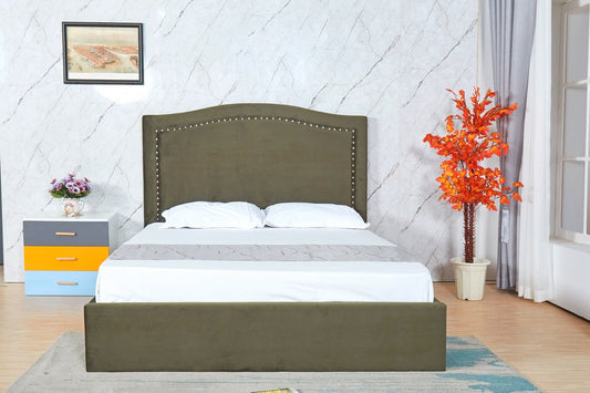 HF1617 Upholstered Bed Frame by Hibashi Furniture – handcrafted solid wood furniture made in India