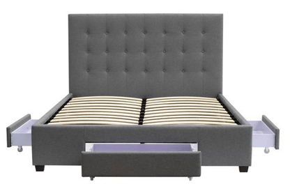 HF1715 Upholstered Bed Frame by Hibashi Furniture – handcrafted solid wood furniture made in India