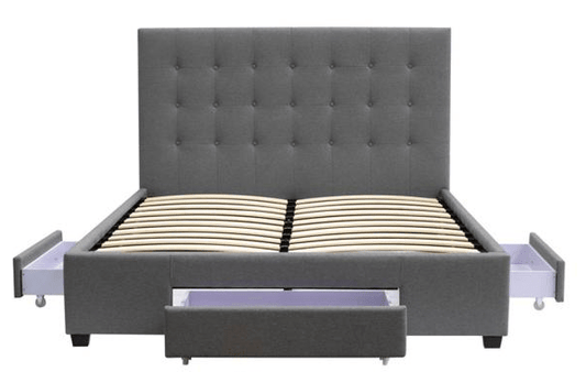 HF1715 Upholstered Bed Frame by Hibashi Furniture – handcrafted solid wood furniture made in India