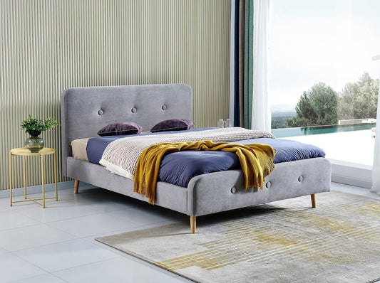 HF1721 Upholstered Bed Frame by Hibashi Furniture – handcrafted solid wood furniture made in India