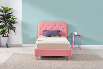 HF1890 Upholstered Bed Frame by Hibashi Furniture – handcrafted solid wood furniture made in India