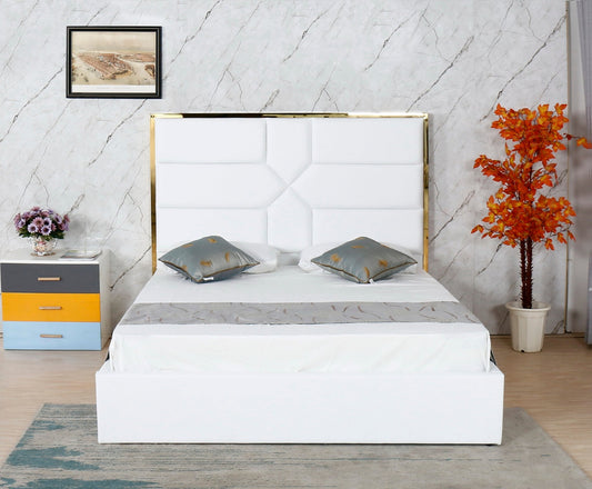 HF1902 Upholstered Bed Frame by Hibashi Furniture – handcrafted solid wood furniture made in India