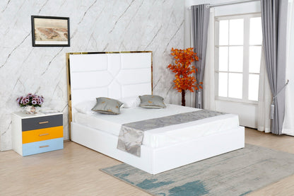 HF1902 Upholstered Bed Frame by Hibashi Furniture – handcrafted solid wood furniture made in India