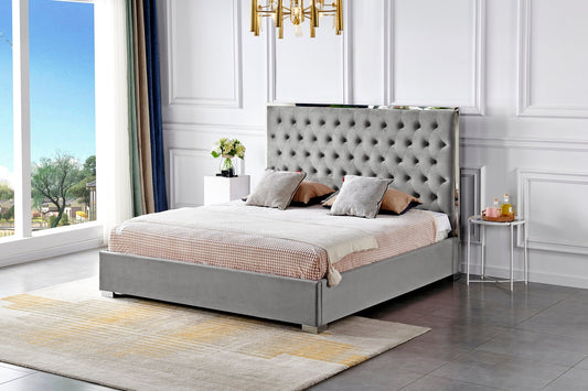 HF1910 Upholstered Bed Frame by Hibashi Furniture – handcrafted solid wood furniture made in India
