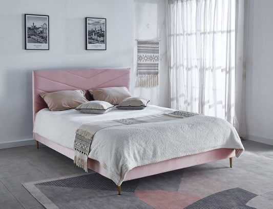 HF1911 Upholstered Bed Frame by Hibashi Furniture – handcrafted solid wood furniture made in India