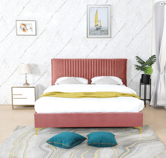 HF2001 Upholstered Bed Frame by Hibashi Furniture – handcrafted solid wood furniture made in India