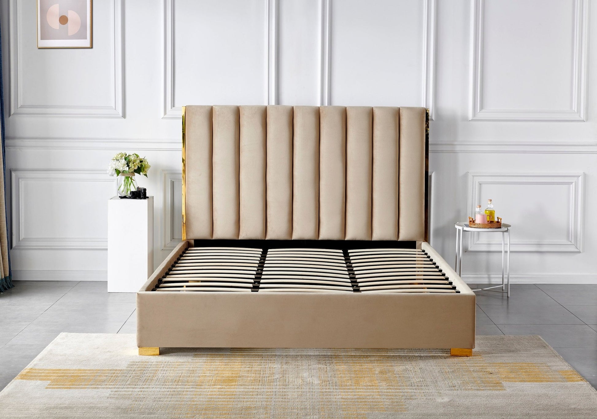 HF2002 Upholstered Bed Frame – handcrafted solid wood furniture