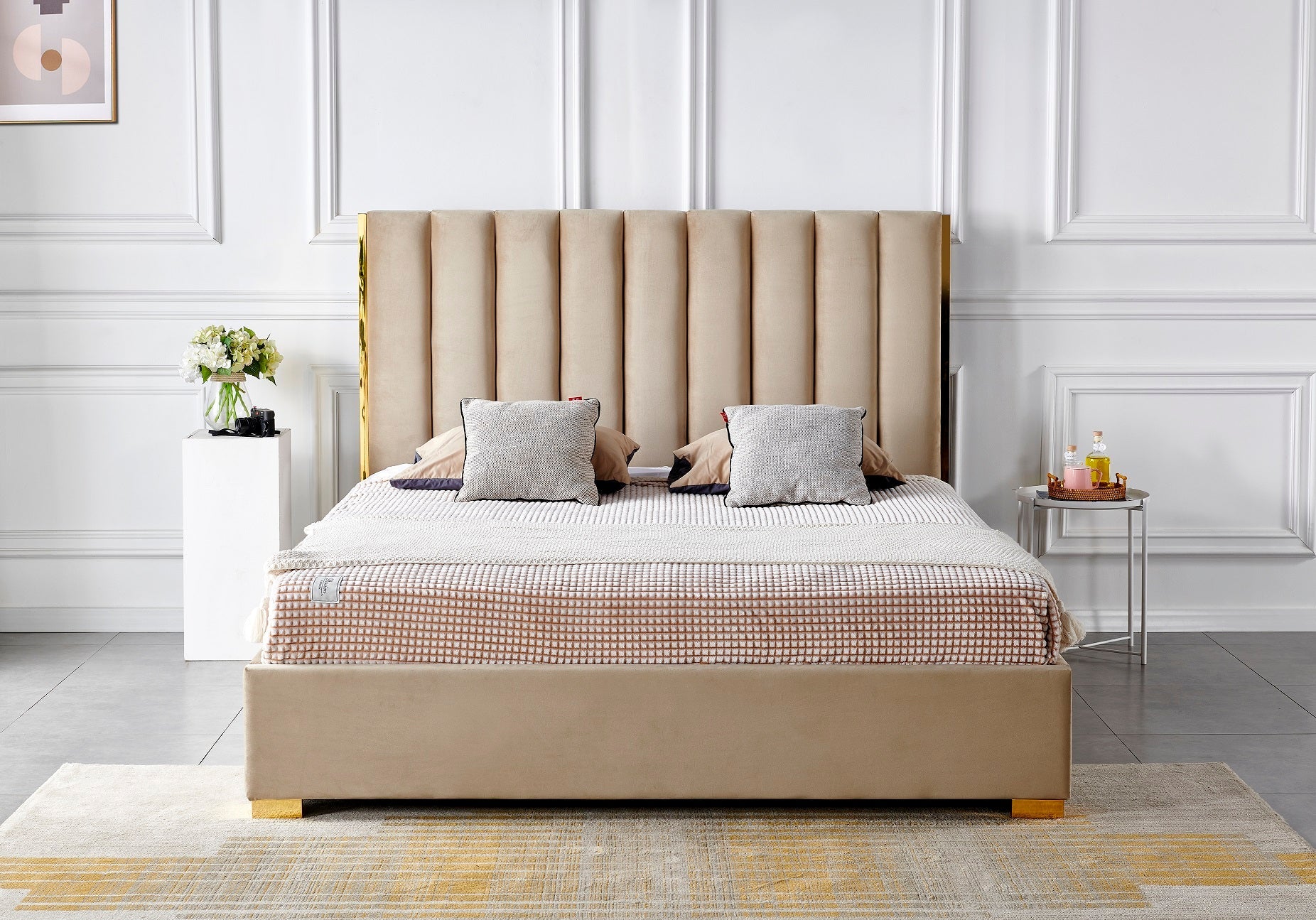 HF2002 Upholstered Bed Frame – handcrafted solid wood furniture
