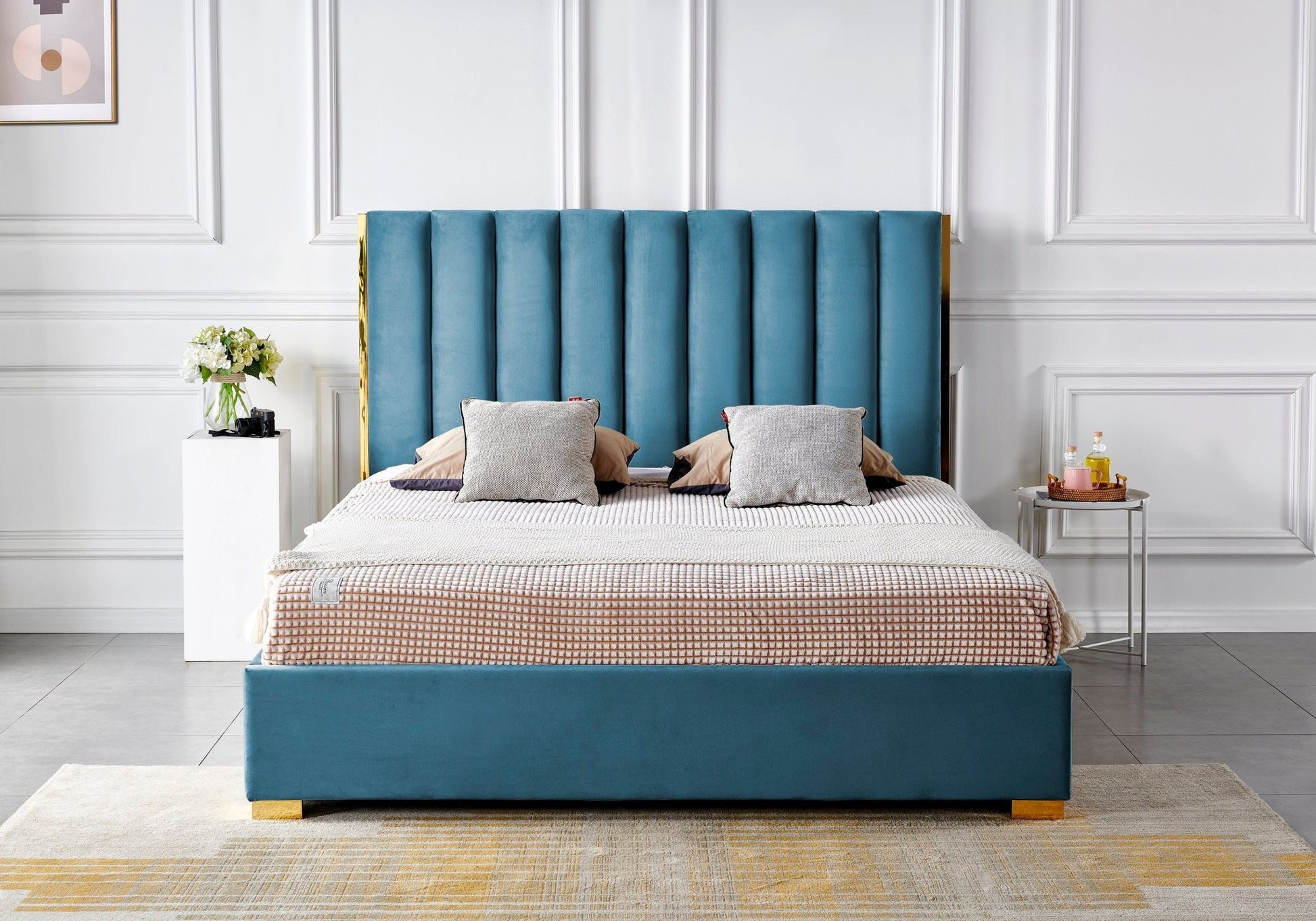 HF2002 Upholstered Bed Frame – handcrafted solid wood furniture