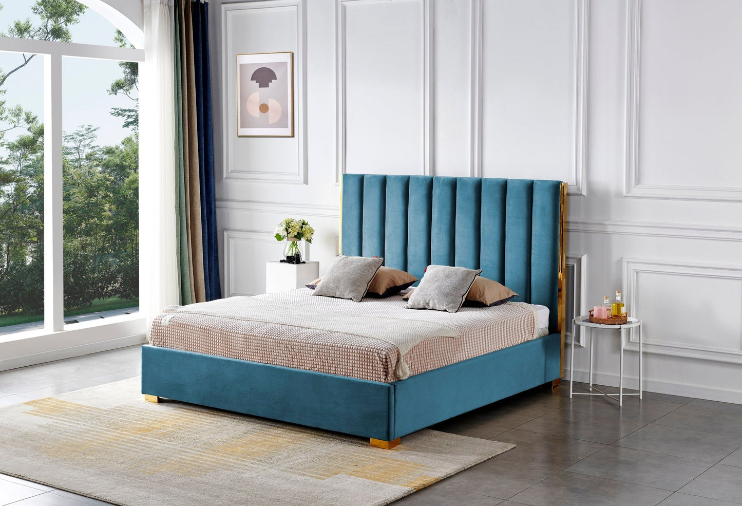 HF2002 Upholstered Bed Frame – handcrafted solid wood furniture