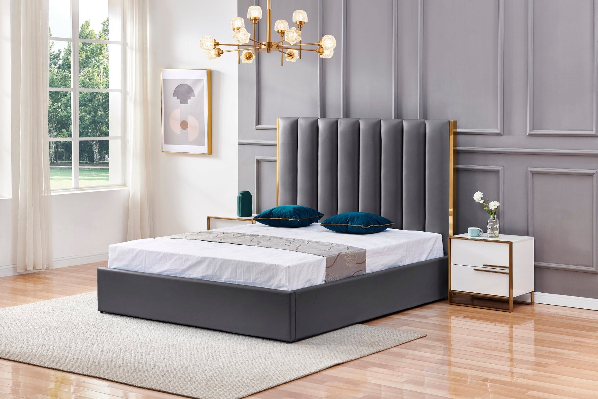 HF2002 Upholstered Bed Frame – handcrafted solid wood furniture