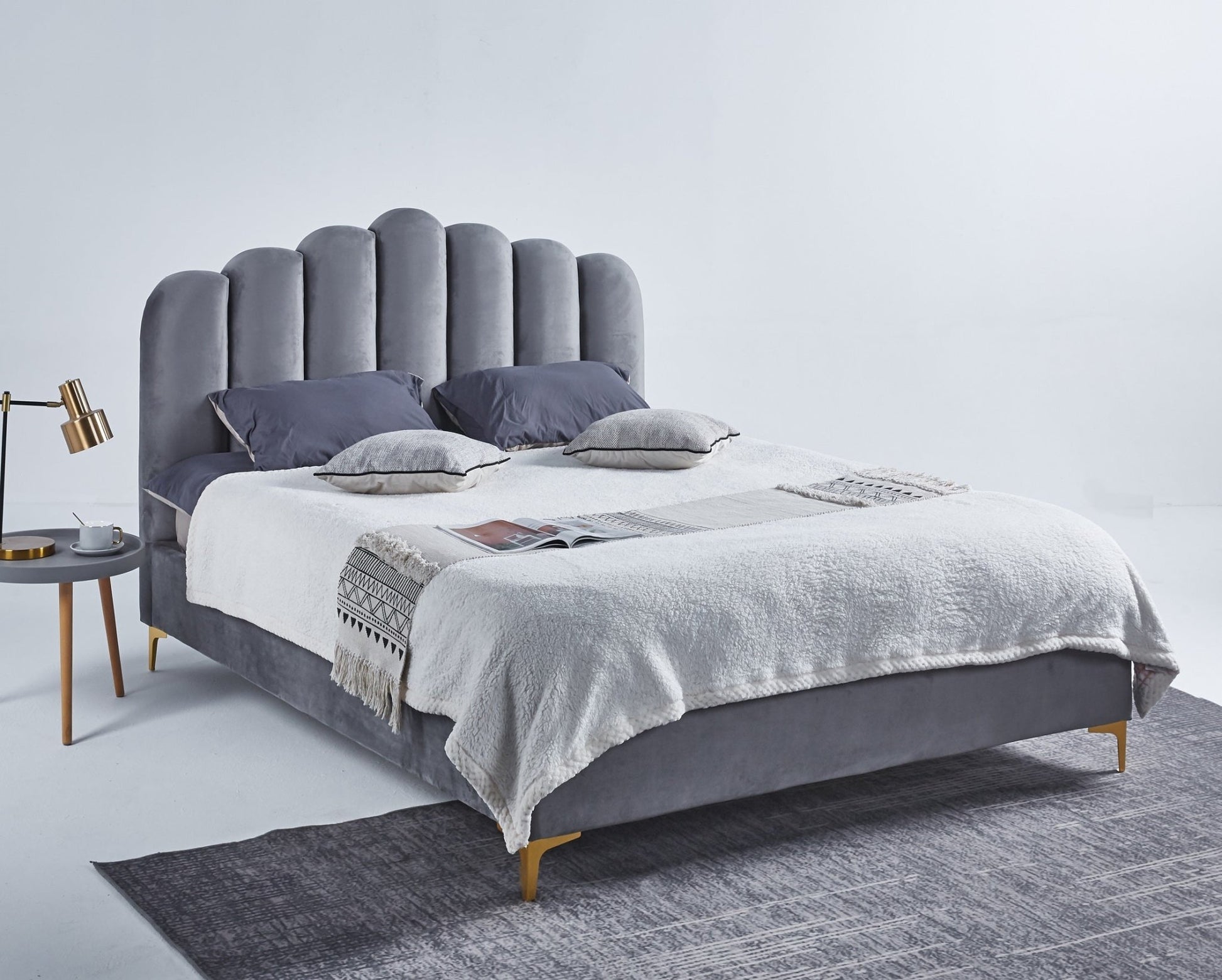 HF2006 Upholstered Bed Frame by Hibashi Furniture – handcrafted solid wood furniture made in India