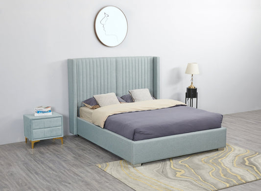 HF2109 Upholstered Bed Frame by Hibashi Furniture – handcrafted solid wood furniture made in India