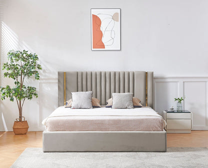 HF2110 Upholstered Bed Frame by Hibashi Furniture – handcrafted solid wood furniture made in India