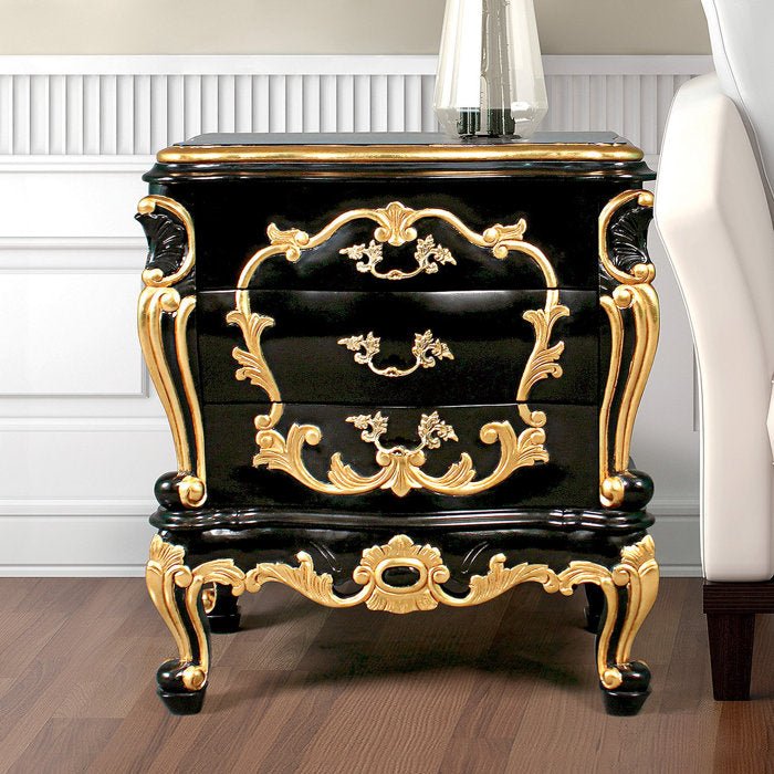 Huni Solid Mango Wood Hand Carved Bedside by Hibashi Furniture – handcrafted solid wood furniture made in India