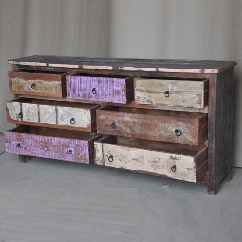 Rustica Reclaimed Chest of 7 Drawers Multicolor
