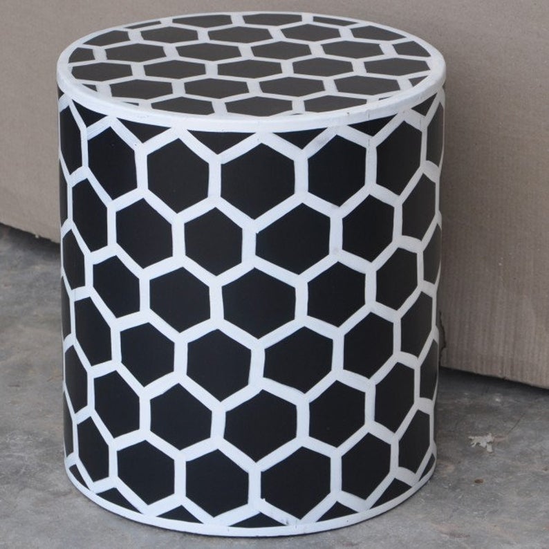 Pandora Hand Painted Bee Hive Round Lamp Table