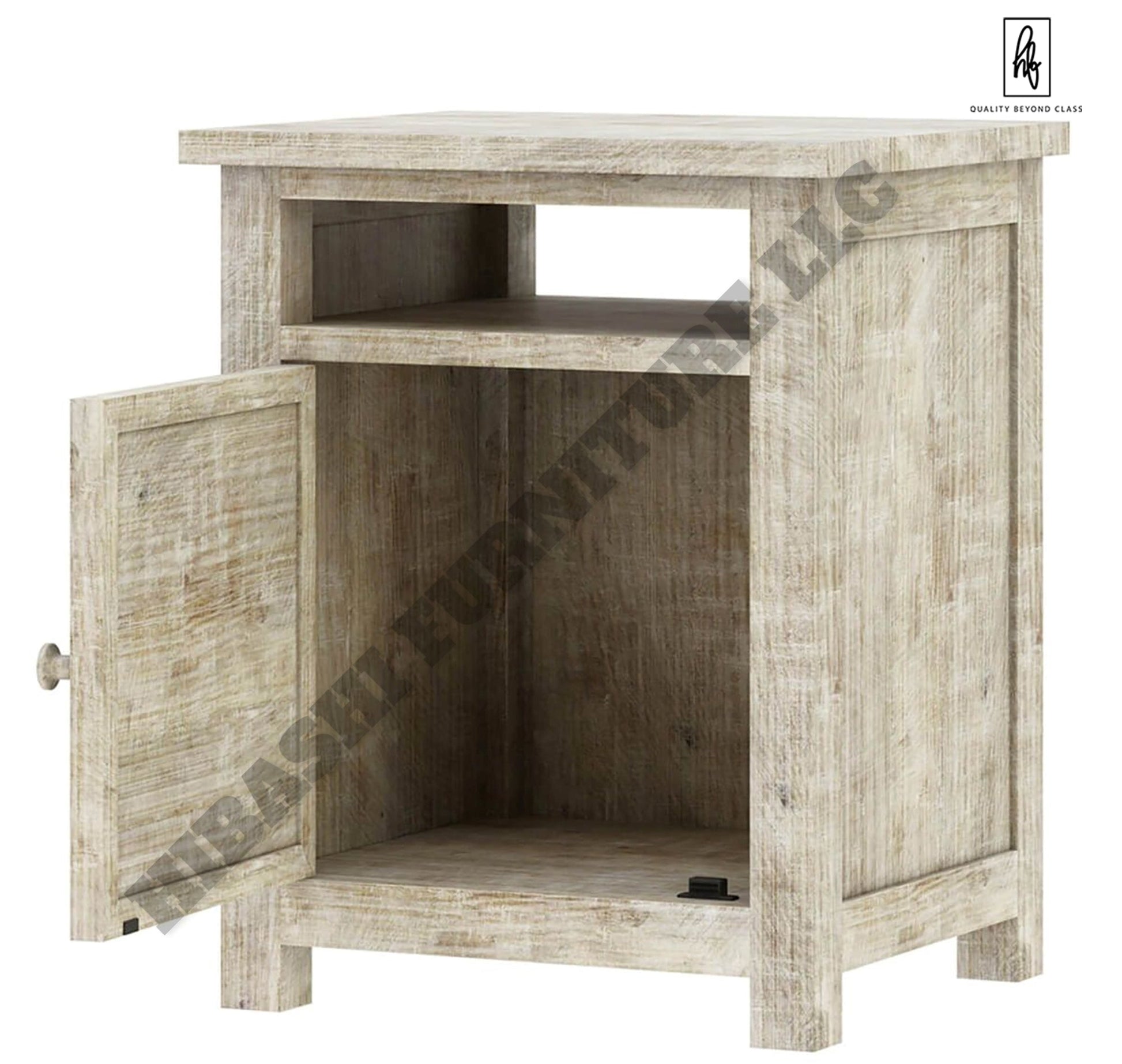 ILANO Weathered Hand - carved Solid Mango Wood Nightstand – handcrafted solid wood furniture
