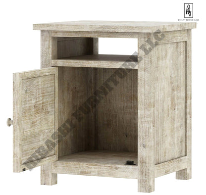 ILANO Weathered Hand - carved Solid Mango Wood Nightstand – handcrafted solid wood furniture