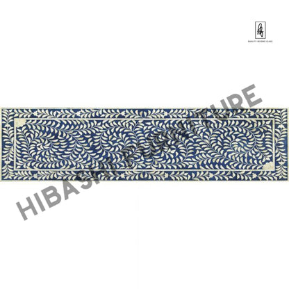 IMAHE Bone Inlay Blue Bone Inlay Bench, Foot End by Hibashi Furniture – handcrafted solid wood furniture made in India
