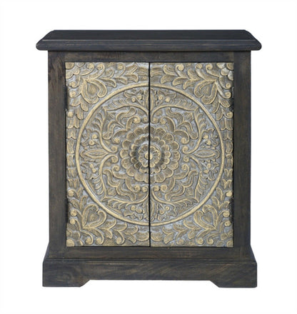 Indian Carved Sideboard Small Cabinet by Hibashi Furniture – handcrafted solid wood furniture made in India