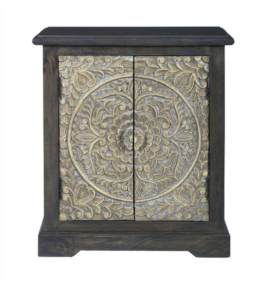 Indian Carved Sideboard Small Cabinet by Hibashi Furniture – handcrafted solid wood furniture made in India
