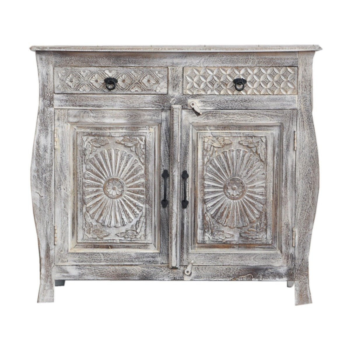 Indian Colonial Style Carved Sideboard – handcrafted solid wood furniture