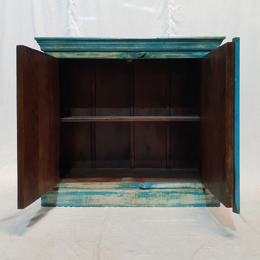 Indian hand carved floral small buffet sideboard storage cabinet by Hibashi Furniture – handcrafted solid wood furniture made in India