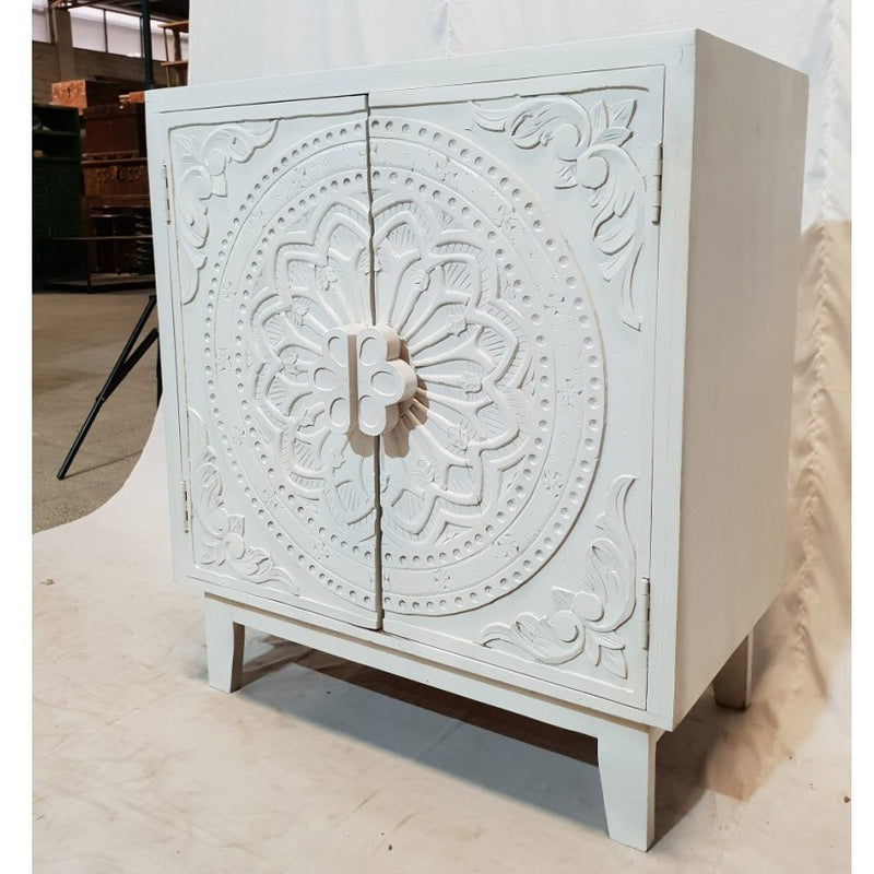 Indian Modern Style HandCarved Solid Wood Shabby Sideboard