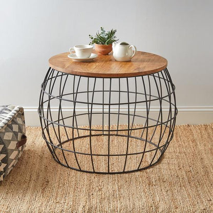 DANAO Industrial Iron and Wood Round Table