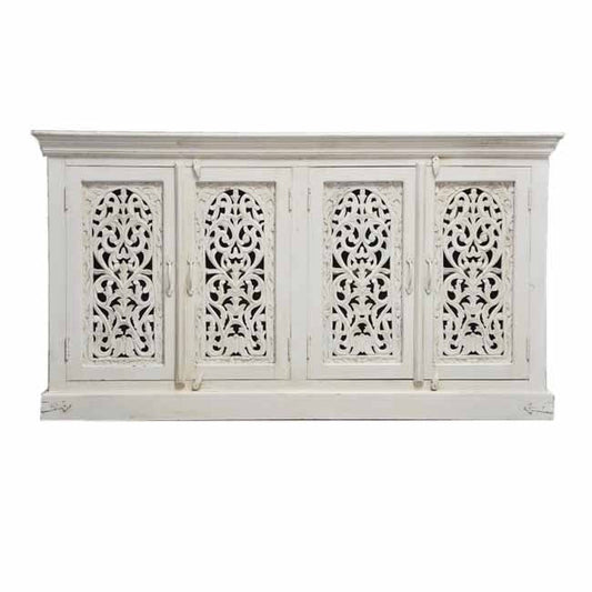 JALI SOLID 4 DOOR WOODEN SIDEBOARD by Hibashi Furniture – handcrafted solid wood furniture made in India