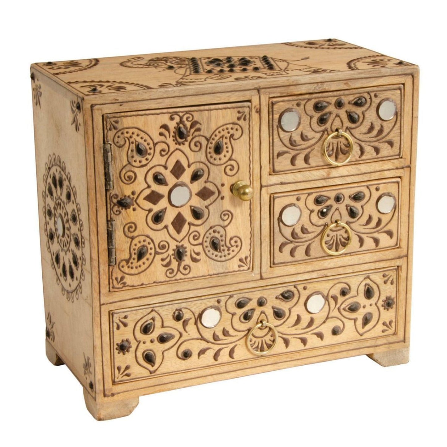 JASE Solid Mango Wood Three Drawer Chest – handcrafted solid wood furniture