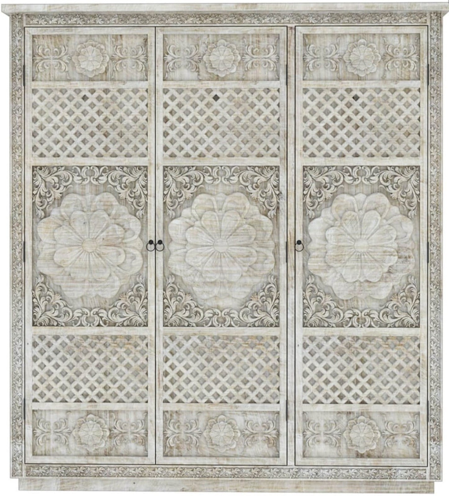 Juffair Hand Carved Solid Wood Armoire by Hibashi Furniture – handcrafted solid wood furniture made in India