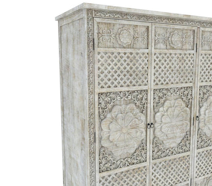 Juffair Hand Carved Solid Wood Armoire – handcrafted solid wood furniture