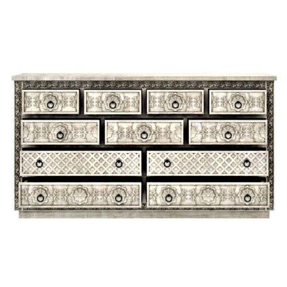 Juffair Hand Carved Wooden eleven Drawer Dresser – handcrafted solid wood furniture