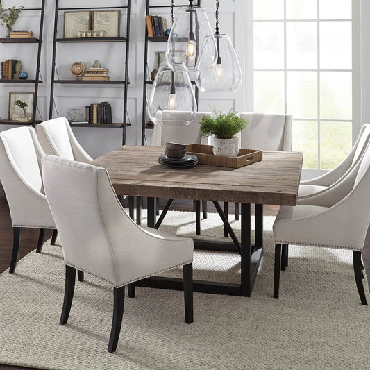 KALIBO Industrial Square Dining Table by Hibashi Furniture – handcrafted solid wood furniture made in India