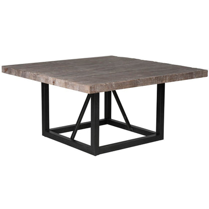 KALIBO Industrial Square Dining Table by Hibashi Furniture – handcrafted solid wood furniture made in India