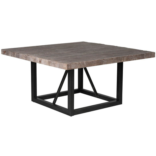 KALIBO Industrial Square Dining Table by Hibashi Furniture – handcrafted solid wood furniture made in India