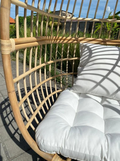 KAMALA Rattan Egg Chair – handcrafted solid wood furniture